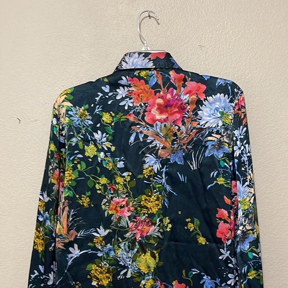 ZARA LONG SLEEVE FLORAL BLOUSE - Picture 8 of 8